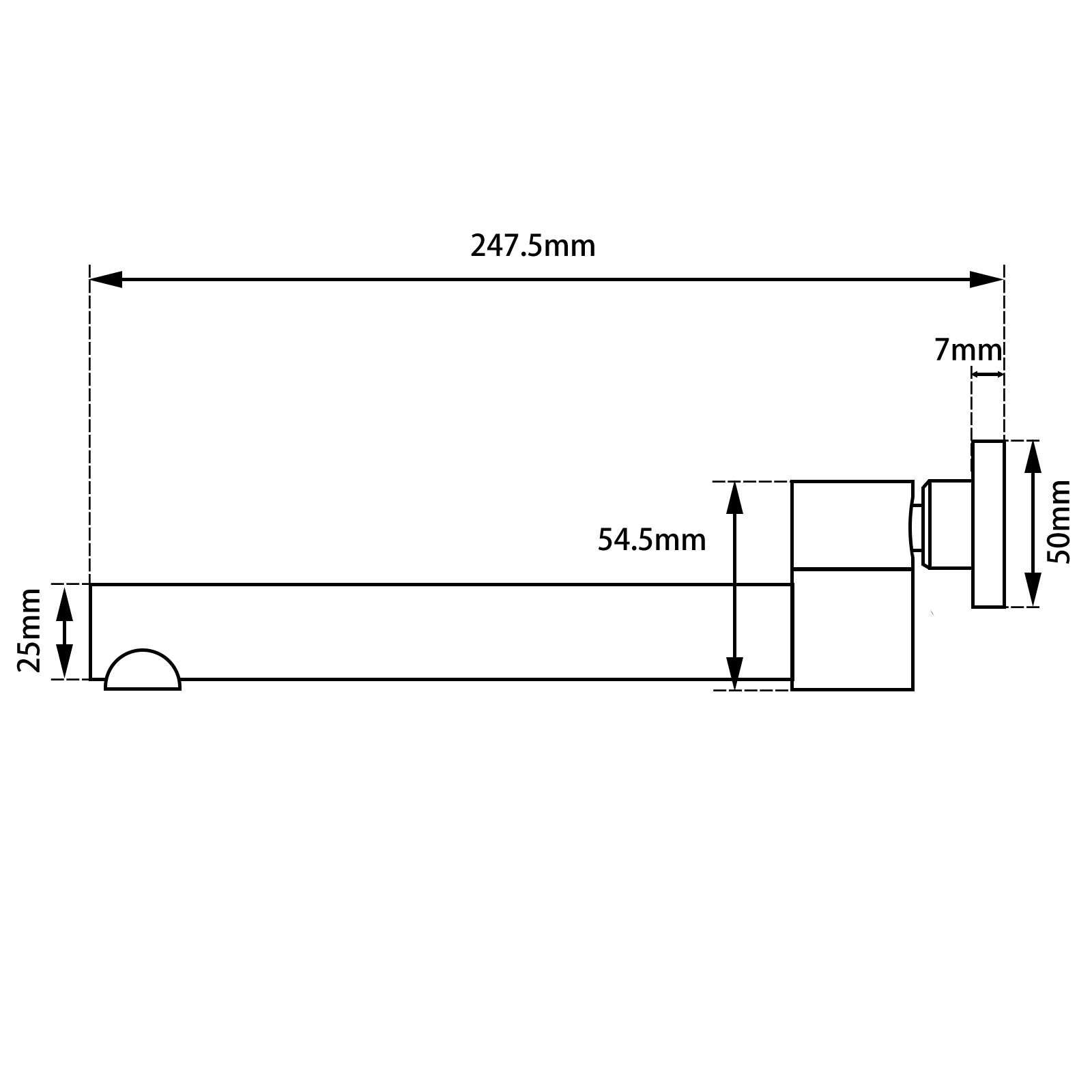 Round Brushed Nickel Bathtub/Basin Swivel Wall Spout - Image 2