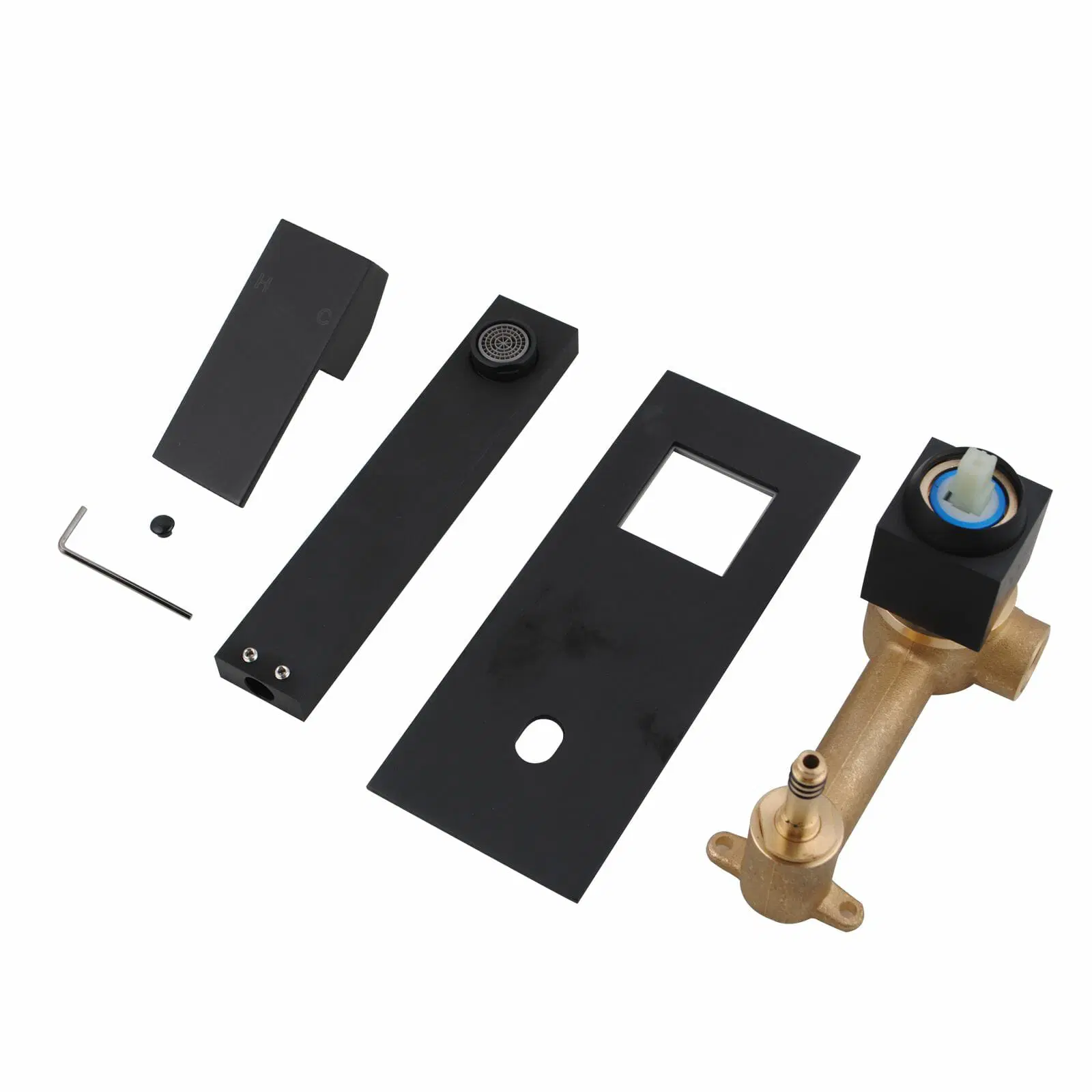 BLAZE Series Black Wall Mixer With Spout(color up)(extension part) - Image 3