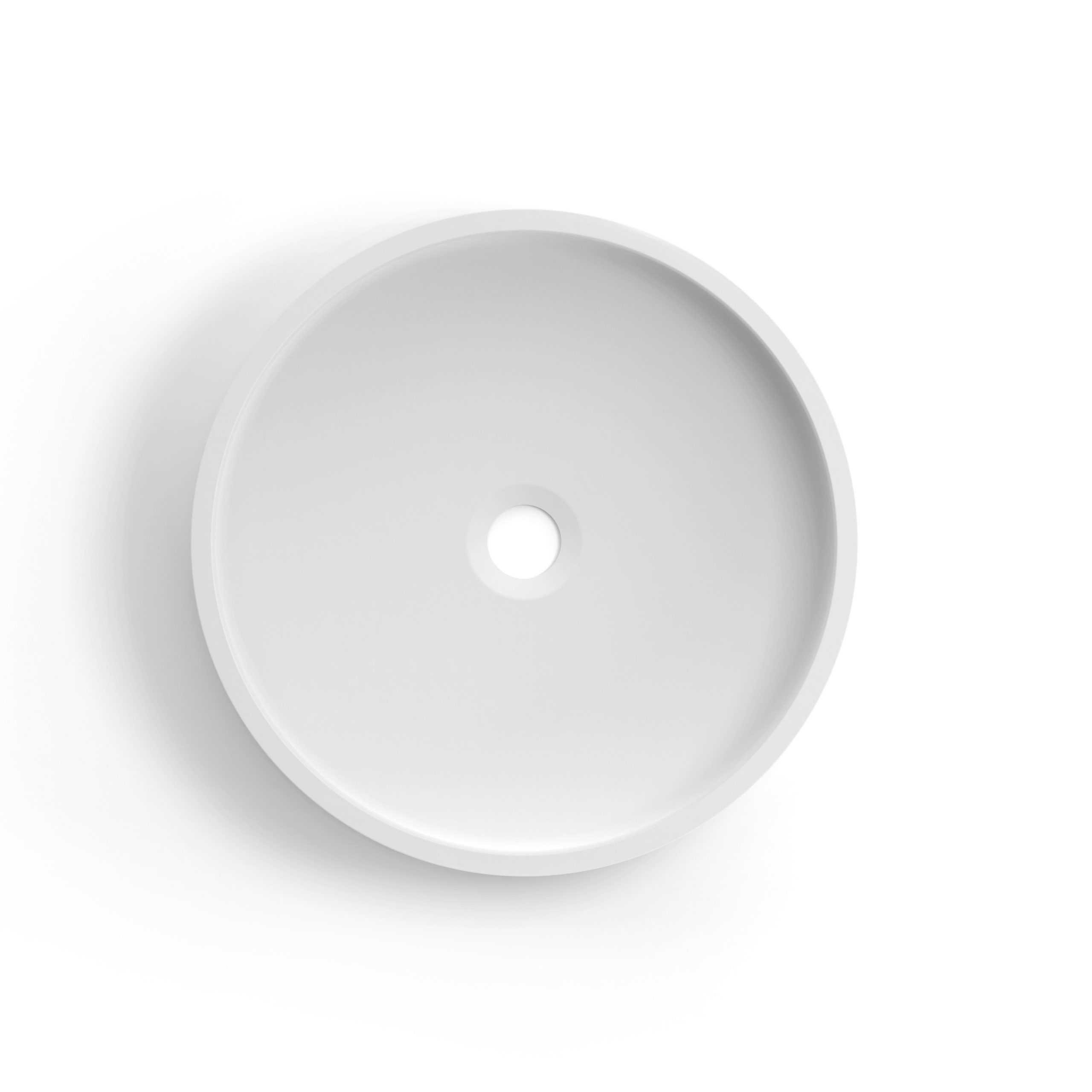 OTTI HUDSON ROUND 400X400X120 CONCRETE FLUTED WHITE BASIN - Image 3